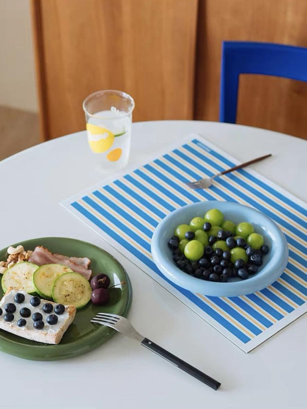 Dopamine Stripe Placemat Set Of 4 Pcs For Table Setting, Easy Cleaning