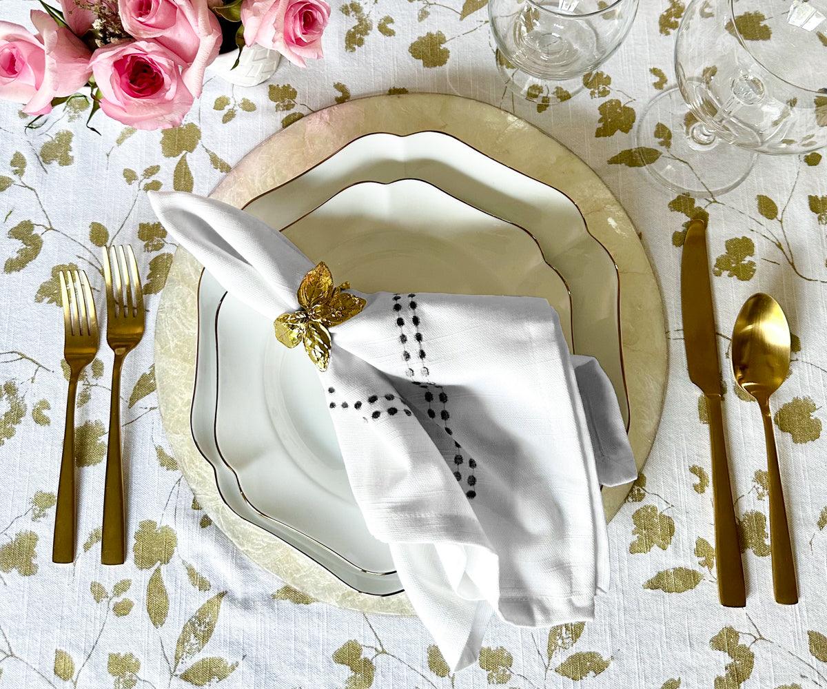 White Dinner Napkins - Pearl Napkins