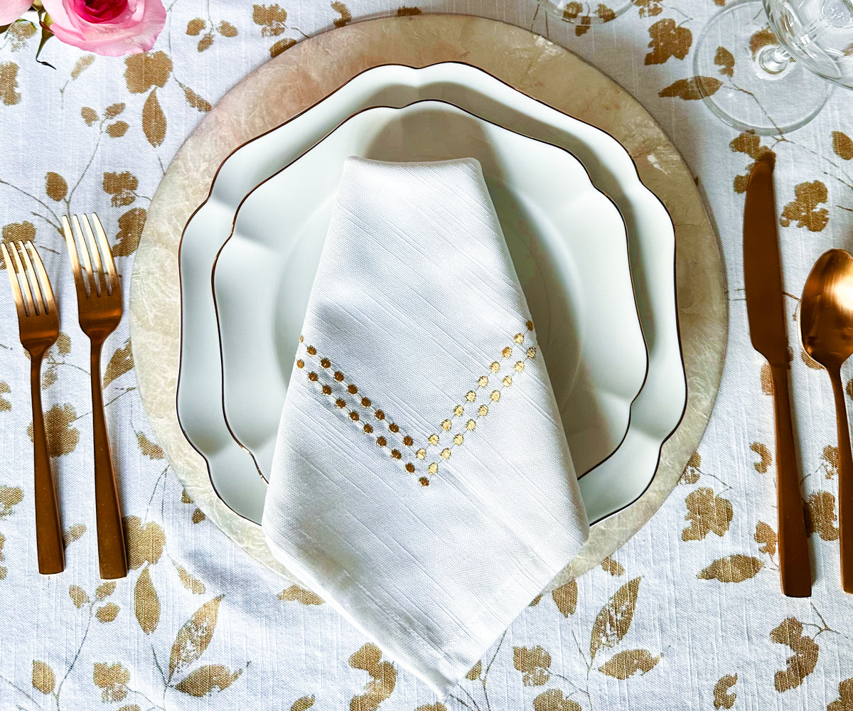 White Dinner Napkins - Pearl Napkins