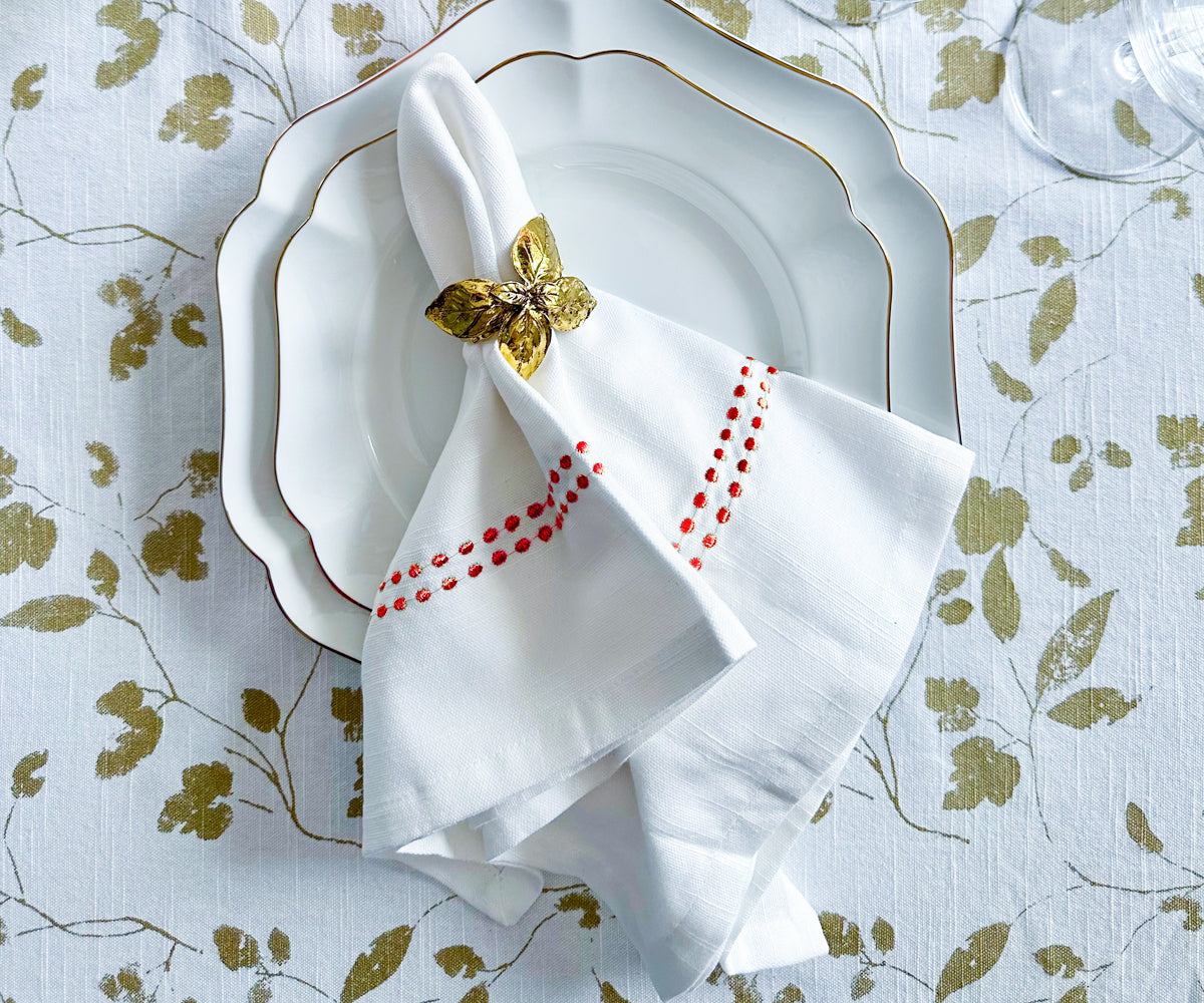 White Dinner Napkins - Pearl Napkins