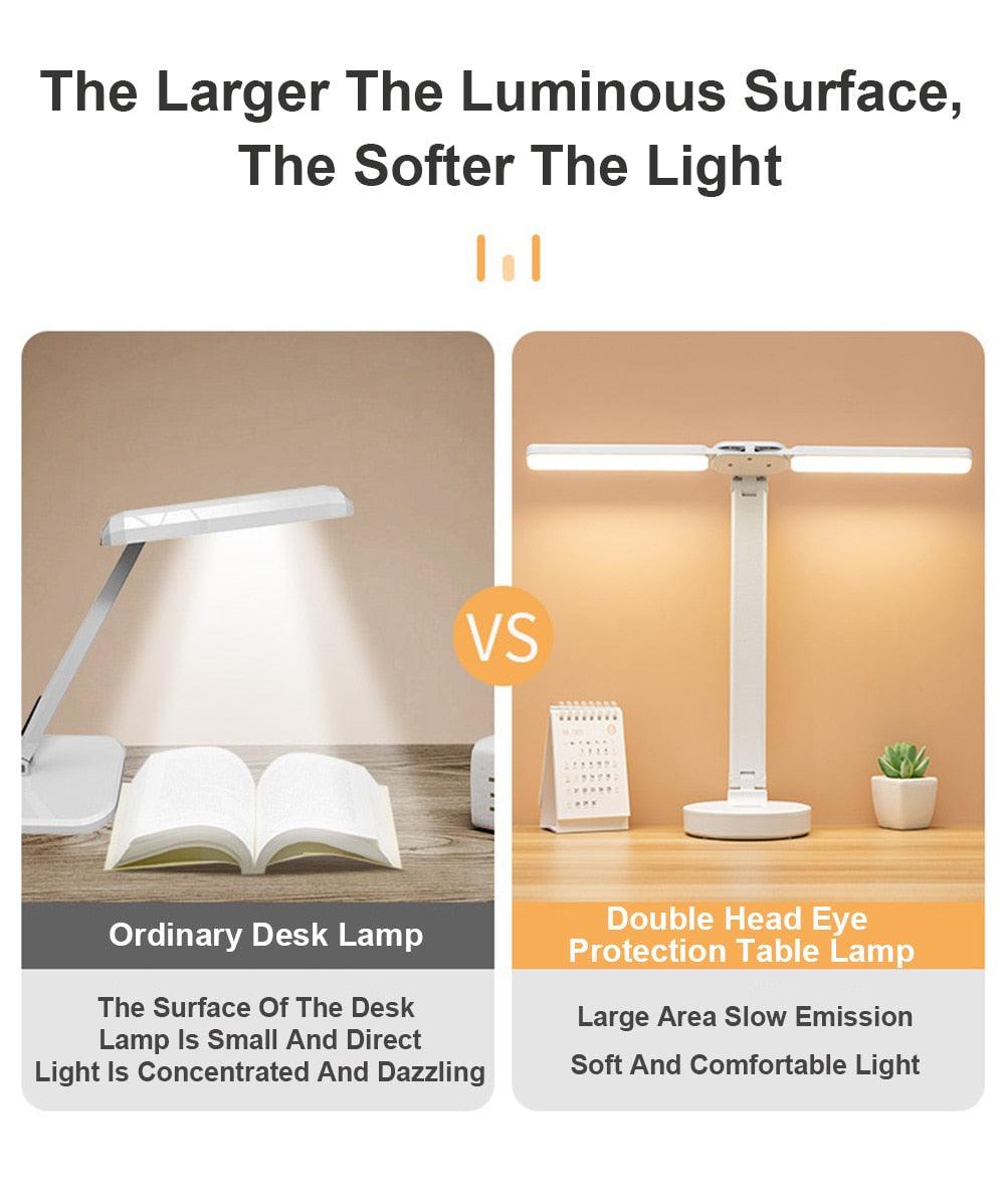 Double Lamp Cap Led Foldable Reading Lamp For Children's Mobile Phone Bracket Desk Study Light Free Shipping Bedroom Table Lamps Decorative Table Lamp Cute Study Lamps for Bedroom Décor