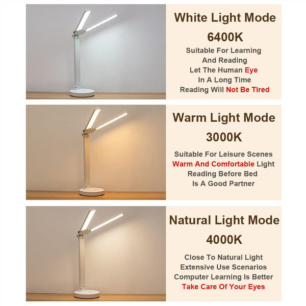 Double Lamp Cap Led Foldable Reading Lamp For Children's Mobile Phone Bracket Desk Study Light Free Shipping Bedroom Table Lamps Decorative Table Lamp Cute Study Lamps for Bedroom Décor