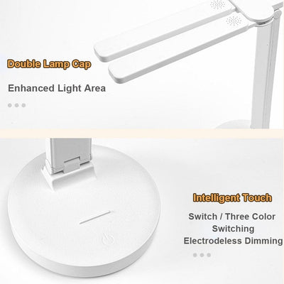 Double Lamp Cap Led Foldable Reading Lamp For Children's Mobile Phone Bracket Desk Study Light Free Shipping Bedroom Table Lamps Decorative Table Lamp Cute Study Lamps for Bedroom Décor
