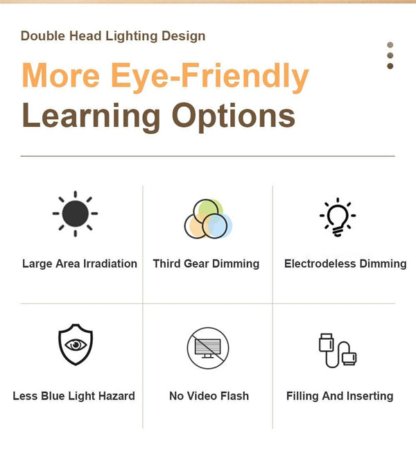 Double Lamp Cap Led Foldable Reading Lamp For Children's Mobile Phone Bracket Desk Study Light Free Shipping Bedroom Table Lamps Decorative Table Lamp Cute Study Lamps for Bedroom Décor