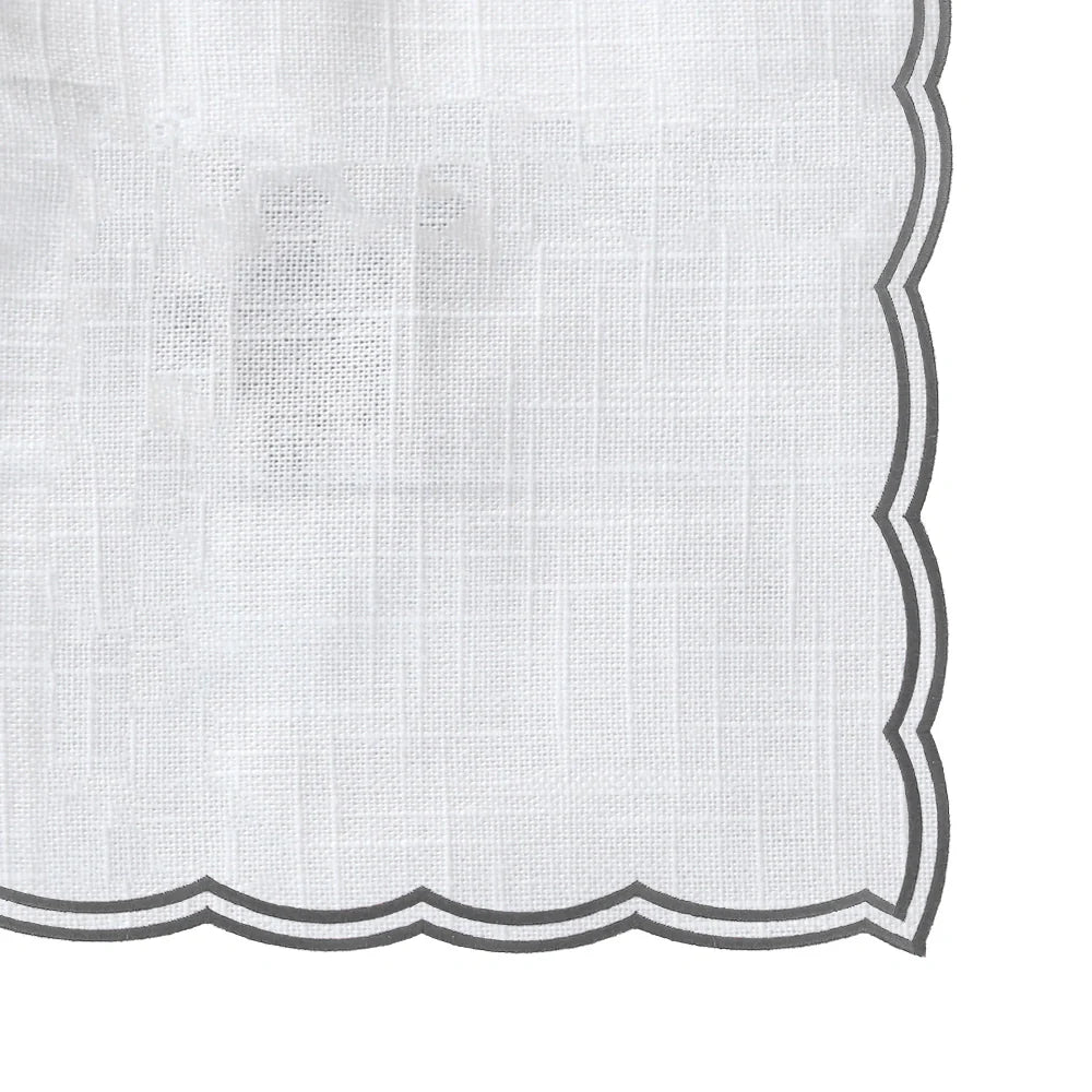Charcoal placemats - Double Scalloped