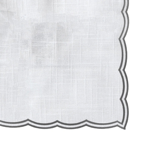 Charcoal placemats - Double Scalloped
