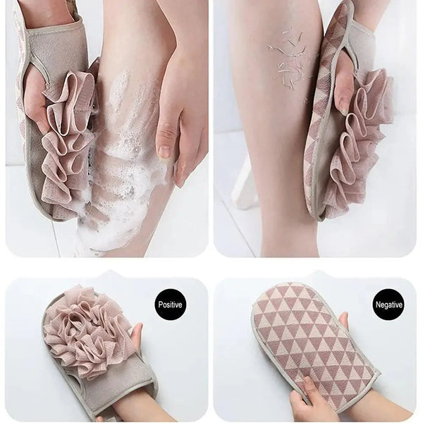 Double Sided 1PC Portable Scrub Bath Sponge For Shower Scrubber Body Cleaning Brush Elegant Gloves Shower Massage Towel Ball Bath Accessories