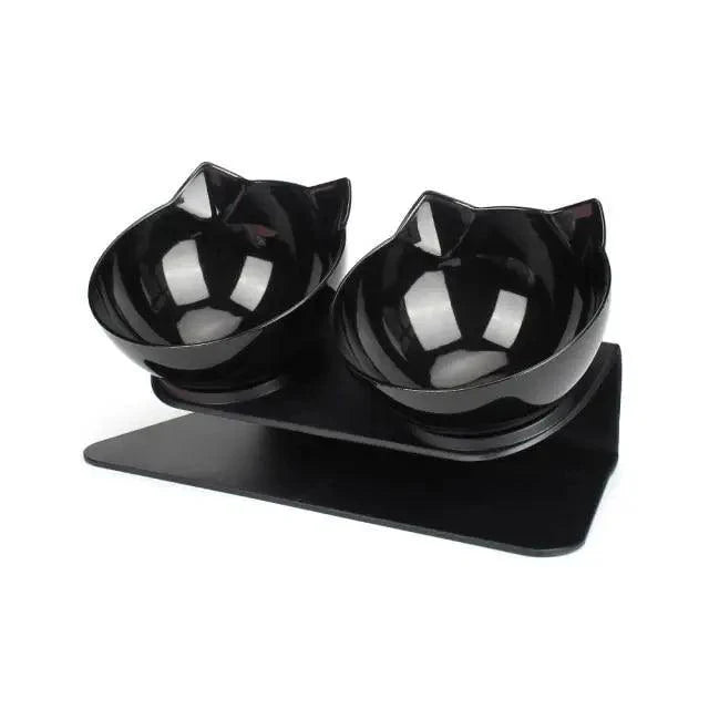 Double Transparent Non-slip Food Bowl With Protection For Cats Modern Kitten Food Bowl Pet Accessories