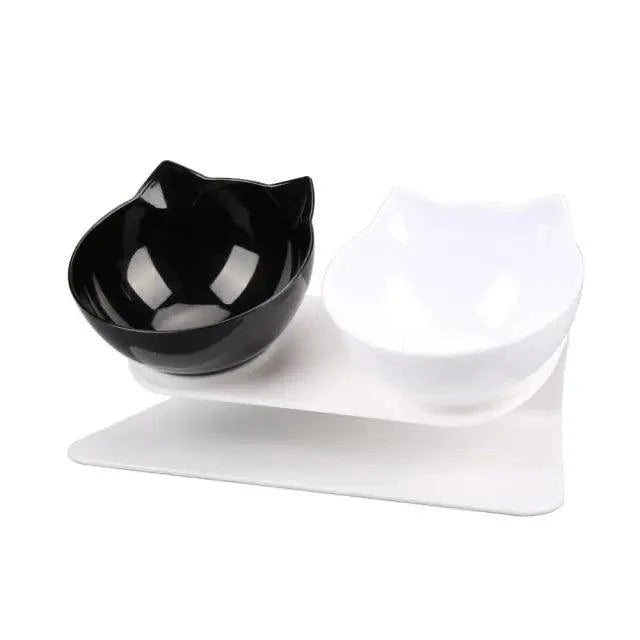 Double Transparent Non-slip Food Bowl With Protection For Cats Modern Kitten Food Bowl Pet Accessories