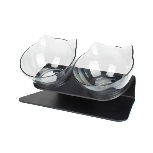 Double Transparent Non-slip Food Bowl With Protection For Cats Modern Kitten Food Bowl Pet Accessories