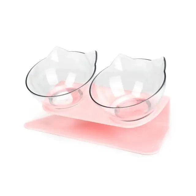 Double Transparent Non-slip Food Bowl With Protection For Cats Modern Kitten Food Bowl Pet Accessories