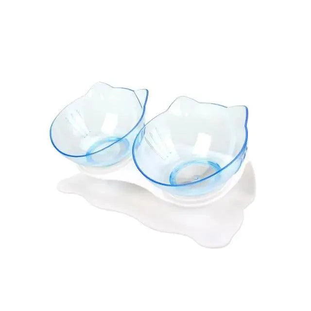 Double Transparent Non-slip Food Bowl With Protection For Cats Modern Kitten Food Bowl Pet Accessories