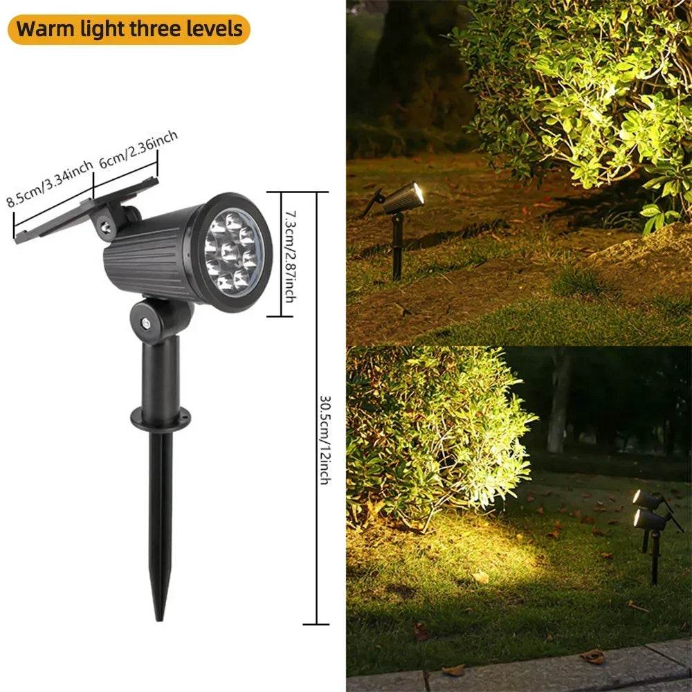 9 LED Solar Spotlights | Waterproof Outdoor Garden & Patio Lights