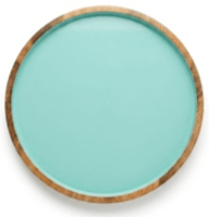 House of Avana Blue Round Mango Wood Platter