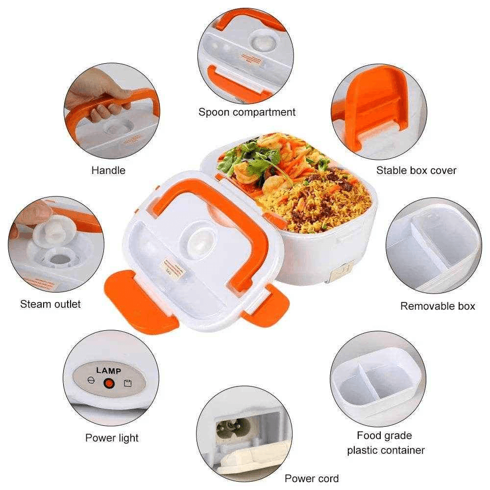 Fast Heating Electric Lunch Box - 12V/220V EU Plug, Portable Food Warmer for Car, Travel, Work