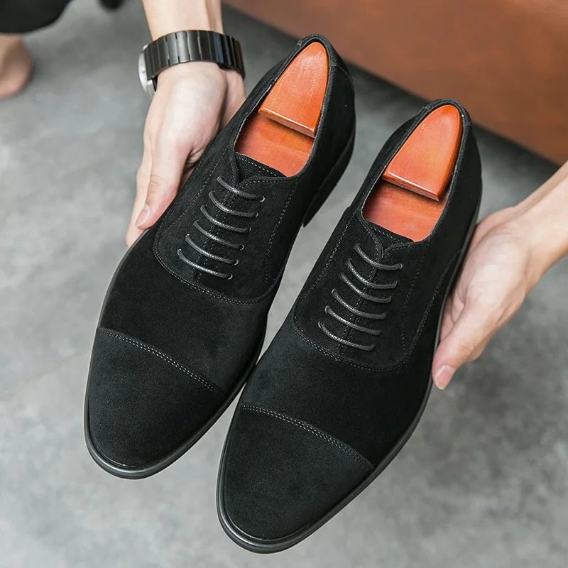 Rozo - classic suede leather red bottom sole oxford dress shoes