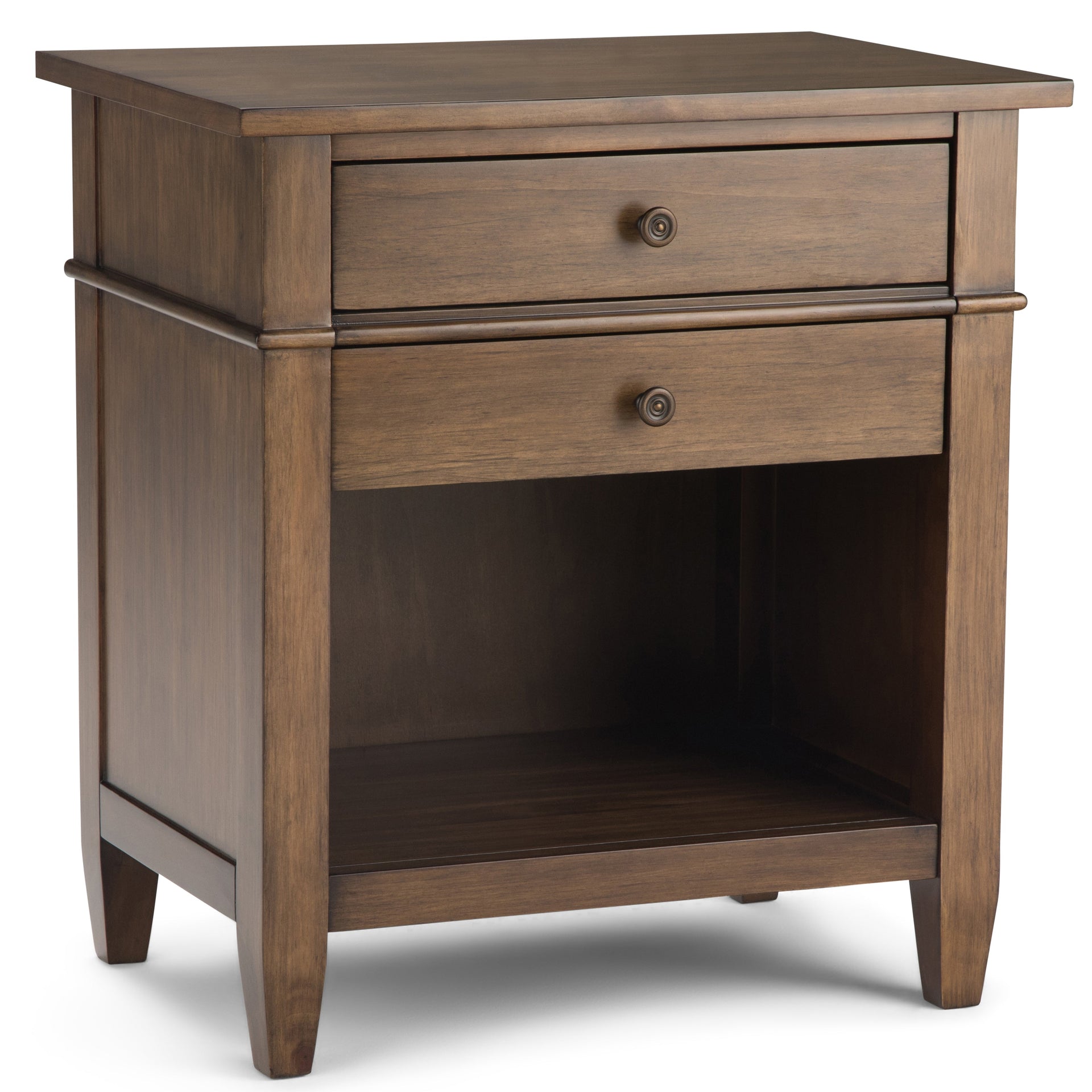 Carlton 24 Inch Wide Solid Wood Bedside Table in Rustic