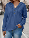Drawstring Dropped Shoulder Long Sleeve Hoodie - Royal Blue / S
