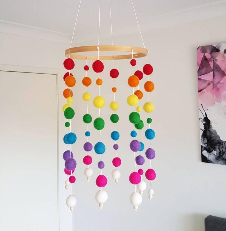 Dream Catcher Decoration Home Wind Chime Bed Bell Children's Girls Room Decor  Newborn Baby Bed Bell Dream Catcher String Pendant Kids Room Decoration Wooden Wind Chime Bed Bell Nursery Crib Bed Bell Baby Bedroom Ceiling Woven Beads Wind Chime