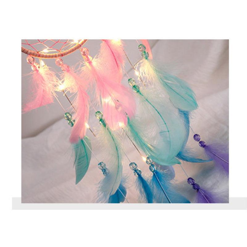 Dream Catcher Led Handmade Dream-catcher Traditional Feather Hanging Home Wall Decoration  Night Dream Catchers  Decor Ornament Wall Hanging Wind Chimes For Home Room Decoration