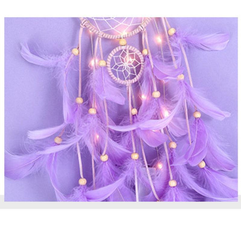 Dream Catcher Led Handmade Dream-catcher Traditional Feather Hanging Home Wall Decoration  Night Dream Catchers  Decor Ornament Wall Hanging Wind Chimes For Home Room Decoration