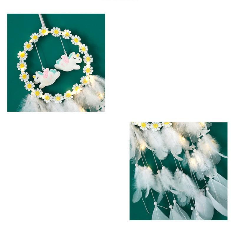 Dream Catcher Led Handmade Dream-catcher Traditional Feather Hanging Home Wall Decoration  Night Dream Catchers  Decor Ornament Wall Hanging Wind Chimes For Home Room Decoration