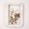 Dried Flowers in Distressed White Wood Frame