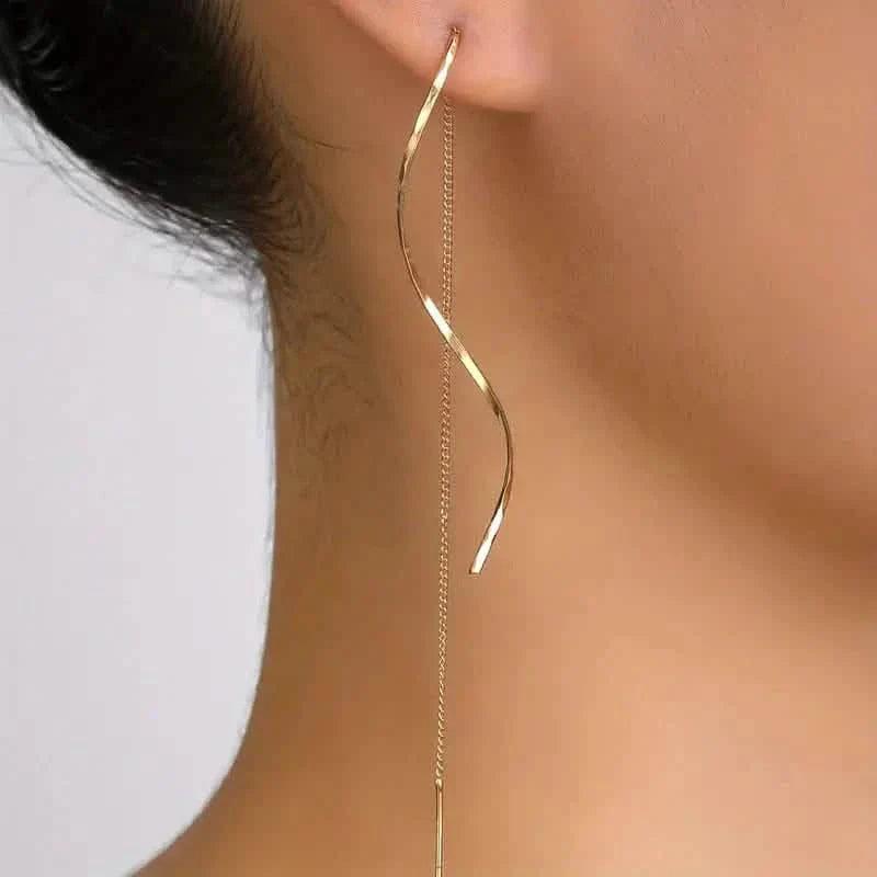 Drop Earrings Golden S Design