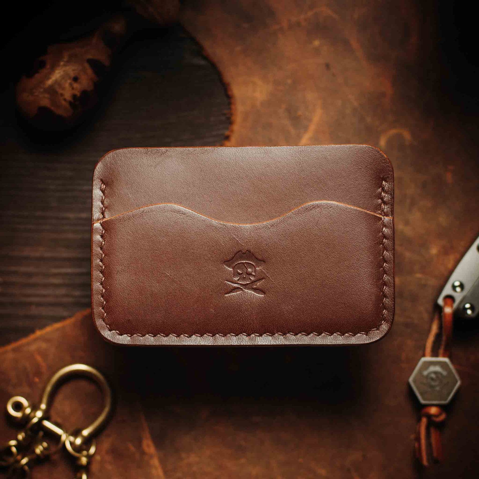 Minimalist Wallet - Drunken Boatswain v2 | Slim Leather | EDC
