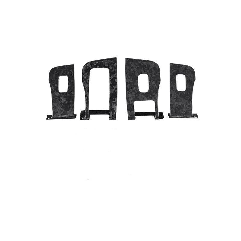 Dry Carbon Fiber Window & Door Switch Covers for Model Y / Model 3（Left Hand Drive）