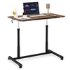 Height Adjustable Computer Desk Sit to Stand Rolling Notebook Table-Brown - Brown