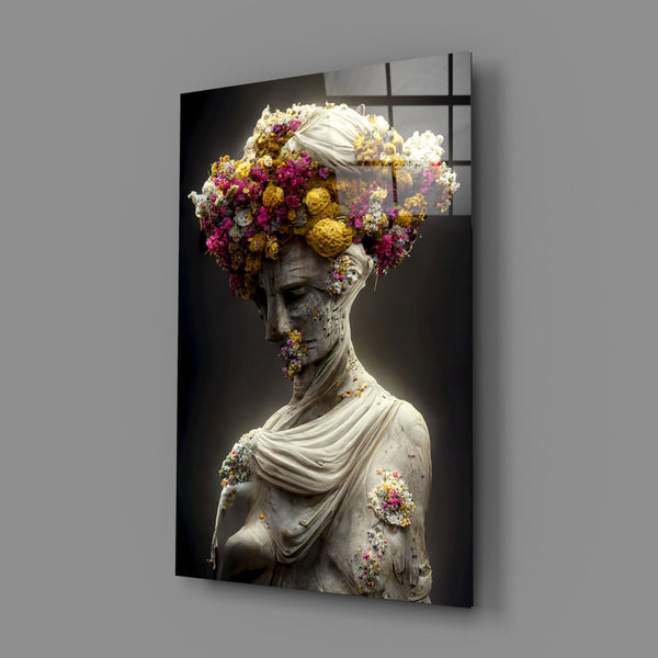 Abandoned Statue Glass Wall Art  || Designer Collection