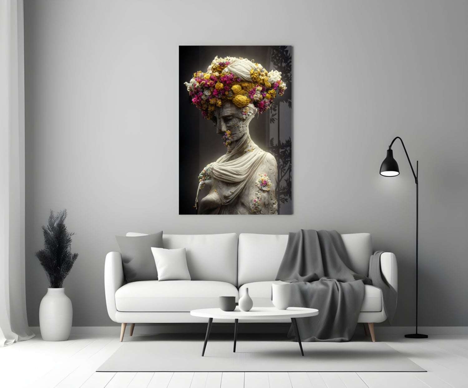 Abandoned Statue Glass Wall Art  || Designer Collection