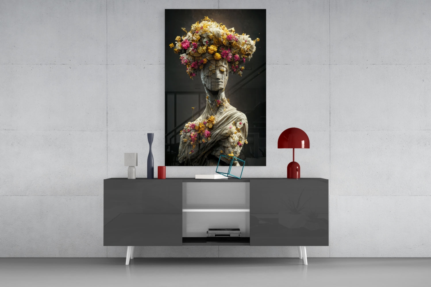 Abandoned Statue Glass Art  || Designer Collection