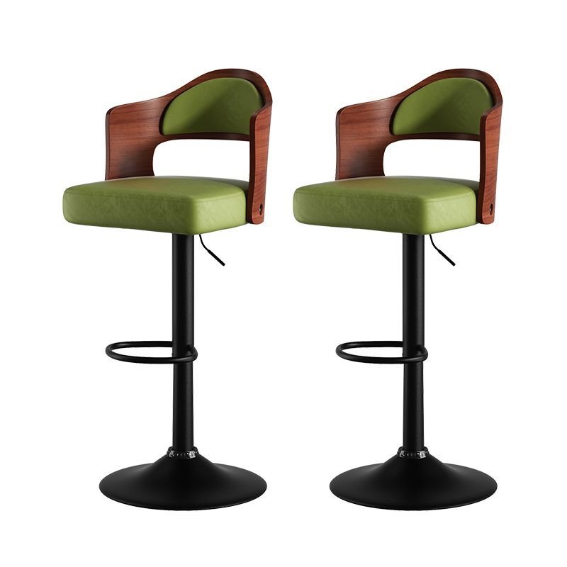 Set of 2  Wooden Barstools PU Leather Upholstered Bar Chairs BLAKHOM