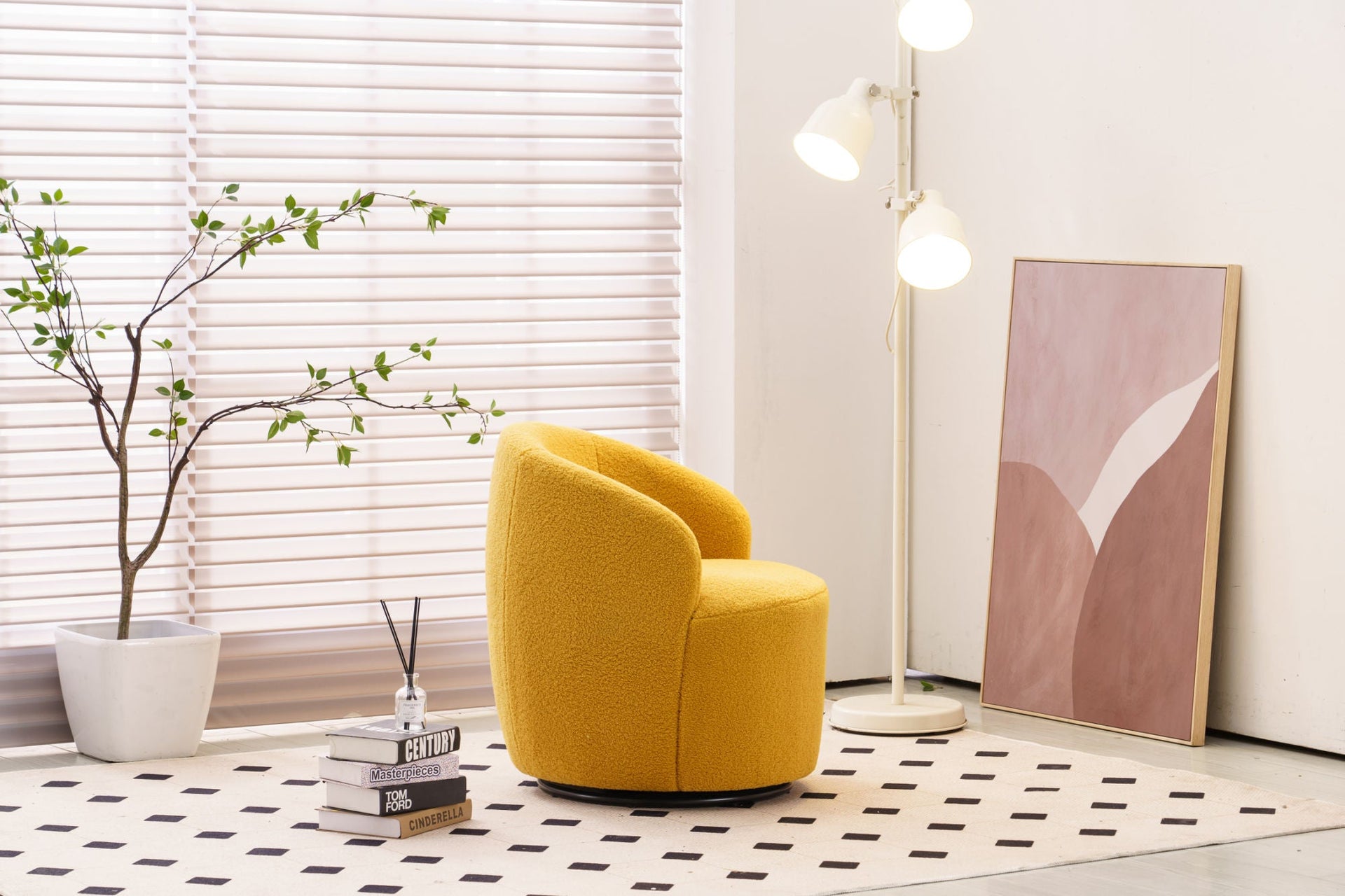 Fabric Swivel Armchair 
