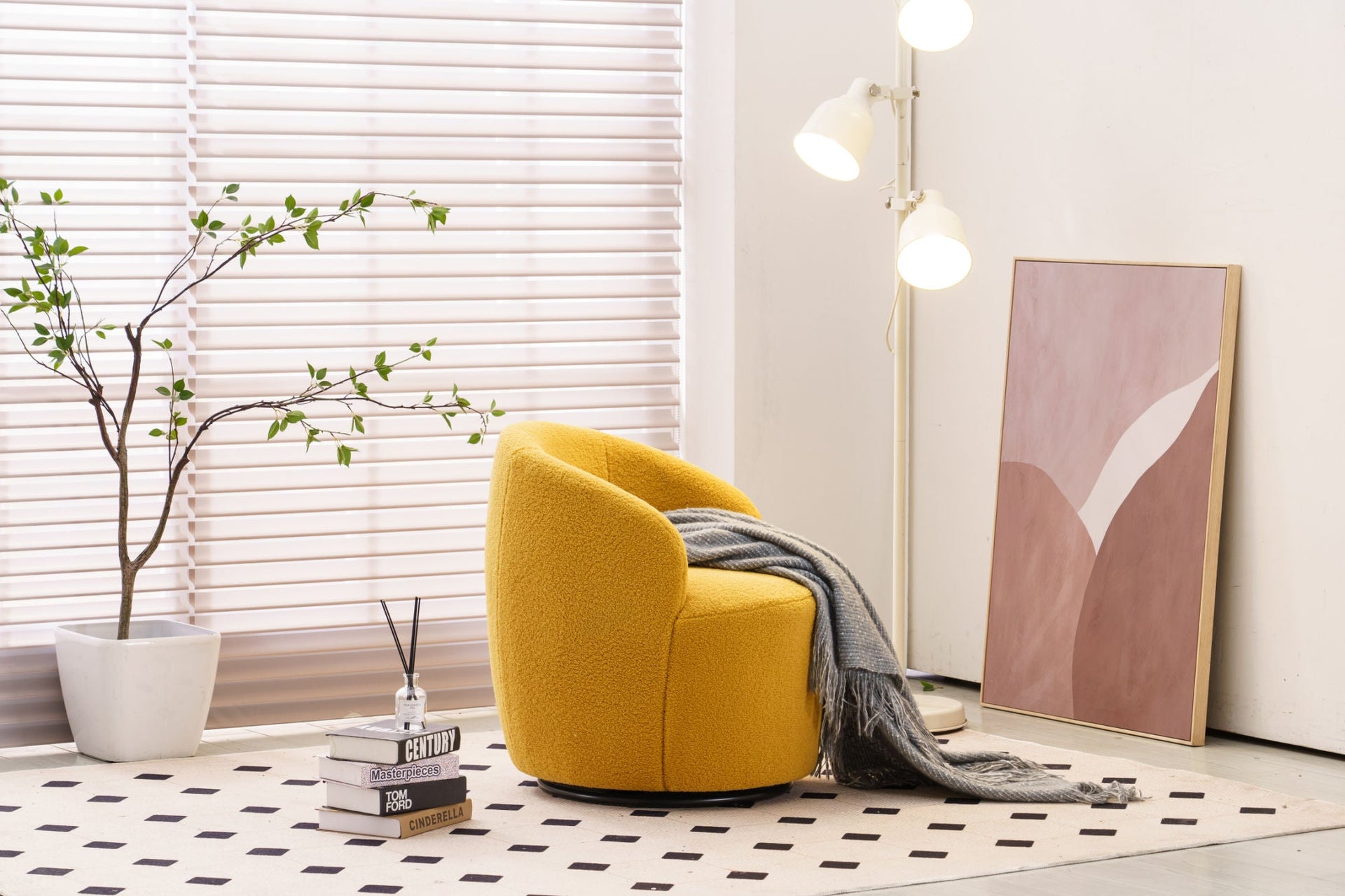 Fabric Swivel Armchair 