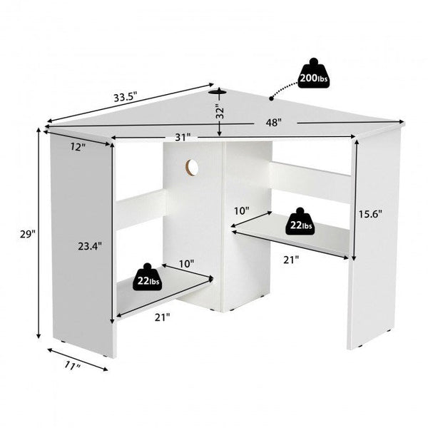 Triangle Corner Computer Desk BLAKHOM