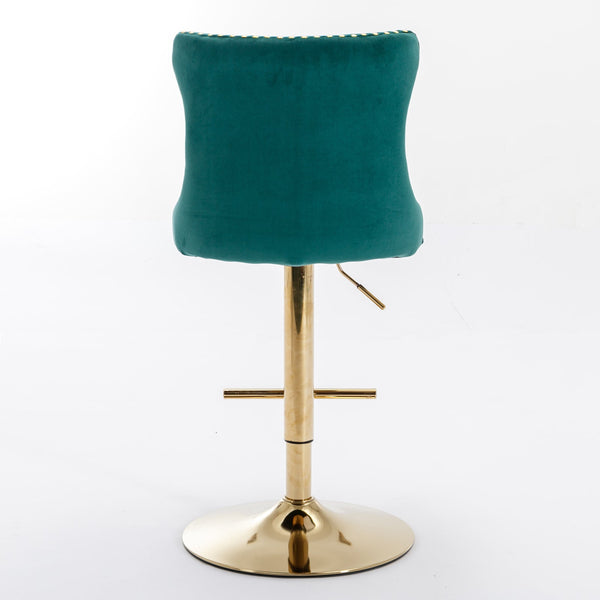 Golden Swivel Velvet Barstools BLAKHOM