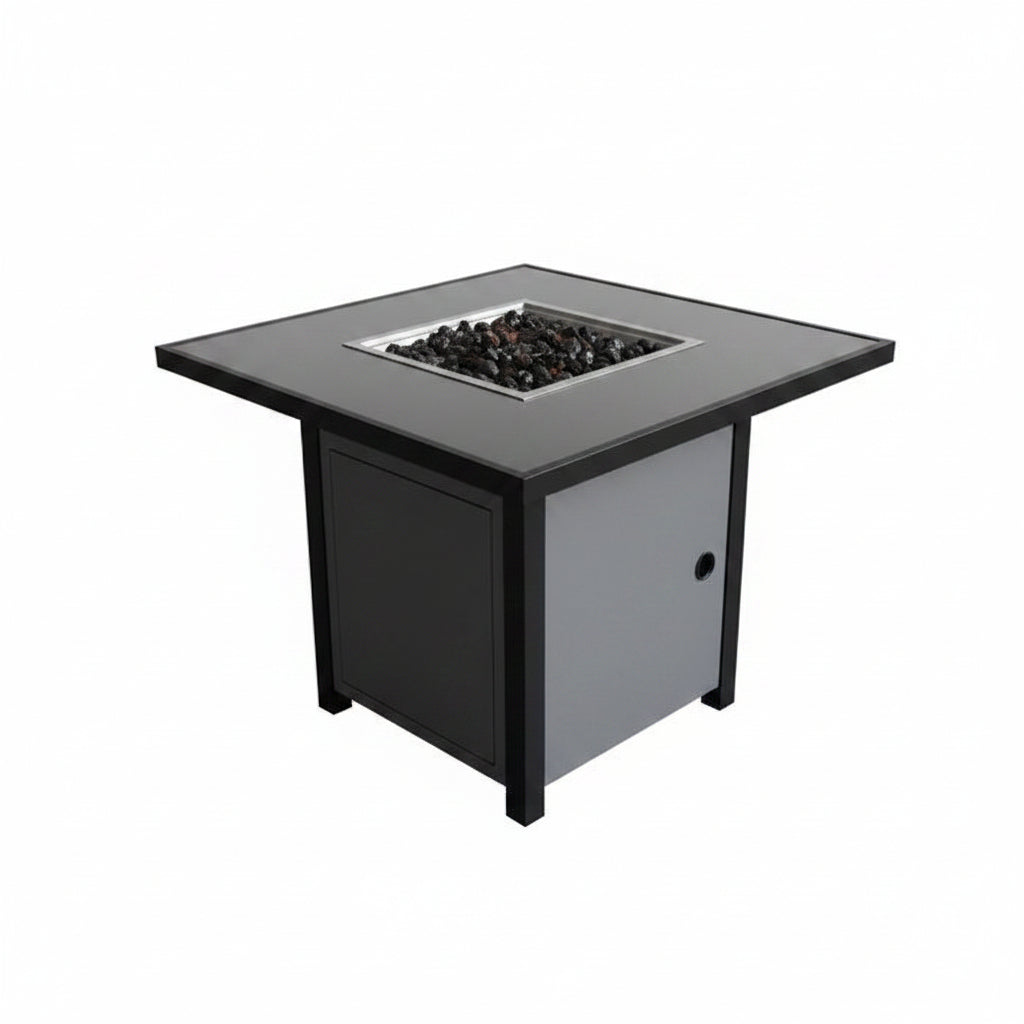 25'' H x 30'' W Steel Outdoor Fire Pit Table with Lid