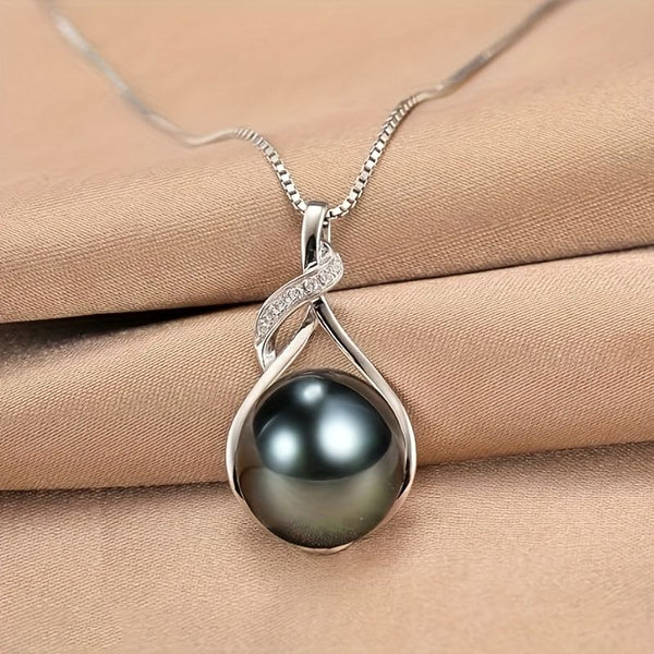 Lxalry Women's Handmade Tahitian-Black Pearl Necklace is the perfect gift for women for birthday, anniversary, Christmas gifts Wife--gift for wife Wedding birthday, anniversary jewelry-mom, girlfriend