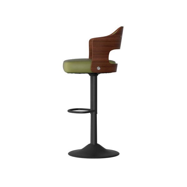 Set of 2  Wooden Barstools PU Leather Upholstered Bar Chairs BLAKHOM