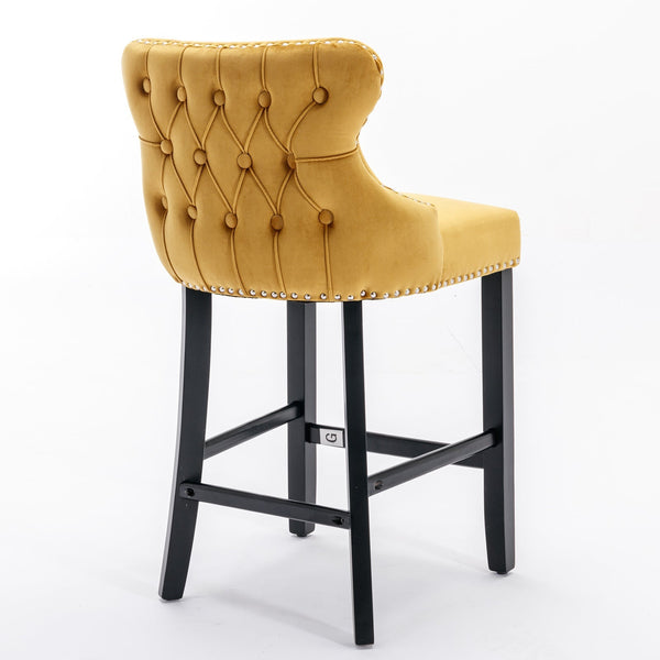 Yellow Velvet Barstool BLAKHOM