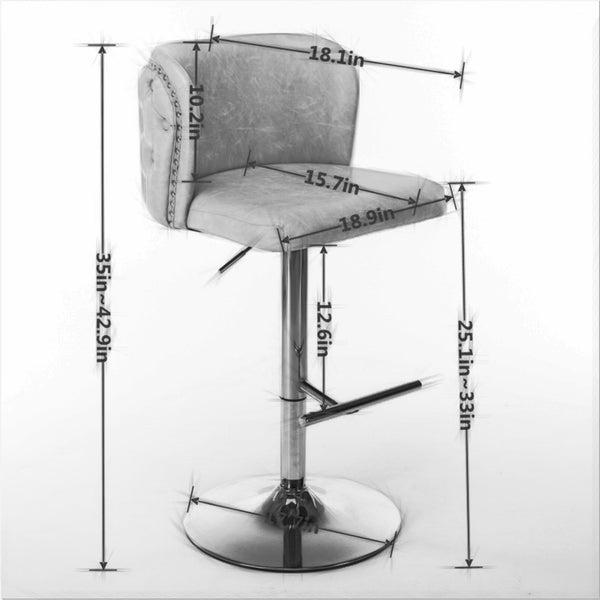 Set of 2 Modern PU Upholstered Swivel Barstools BLAKHOM