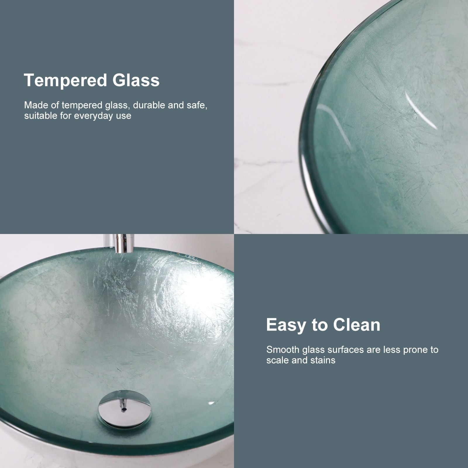 Above Counter Artistic Tempered Glass Bathroom Sink Transparent Counter Top Bathroom Single Bowl Vessel Basin