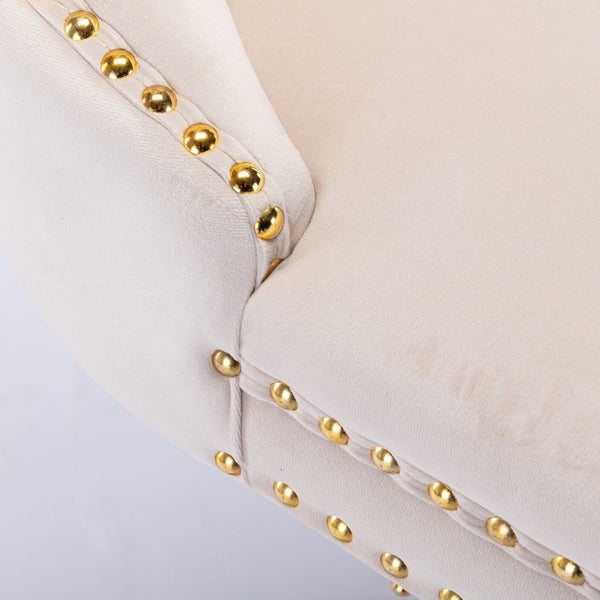 Set of 2 Thick Golden Swivel Velvet Barstools BLAKHOM