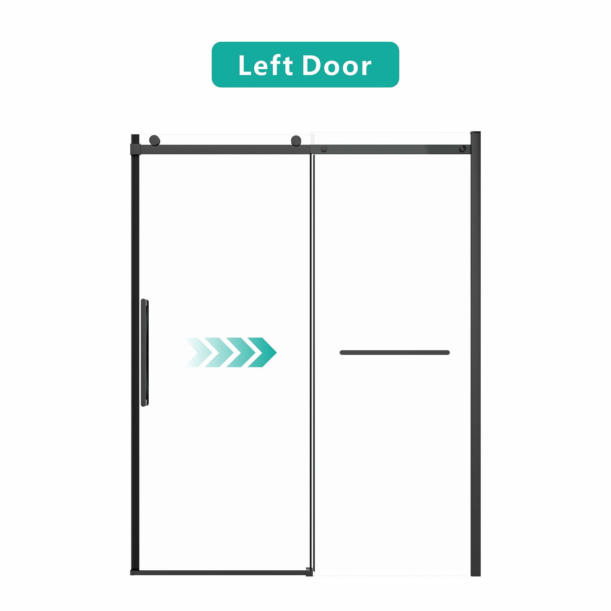 Sliding Shower Door, 8mm Frameless Glass Shower Door with Matte Black Hardware, Towel Bar and Handle, S-RM6076TB 56-60