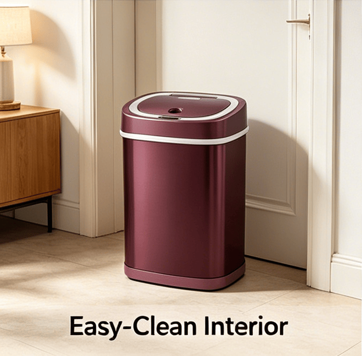 Automatic Sensor Trash Can, Stainless Steel Touch-Free Garbage Bin with Odor Sealing Lid, Waterproof Smart Waste Bin for Kitchen Bathroom Bedroom Office Home Indoor Use