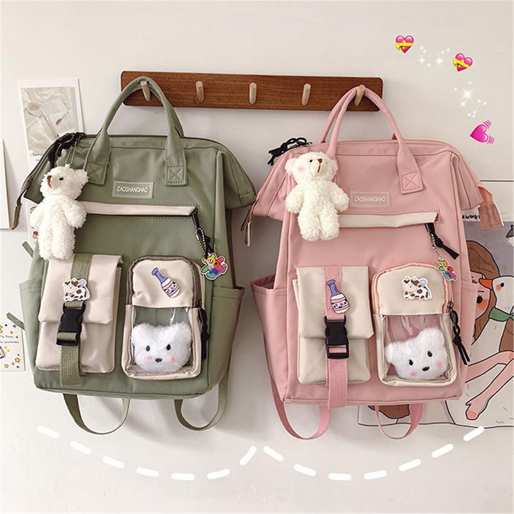 2021 Preppy Purple Backpack Women Waterproof Candy Colors Backpacks Fancy High School Bags for Teenage Girl Cute Travel Rucksack