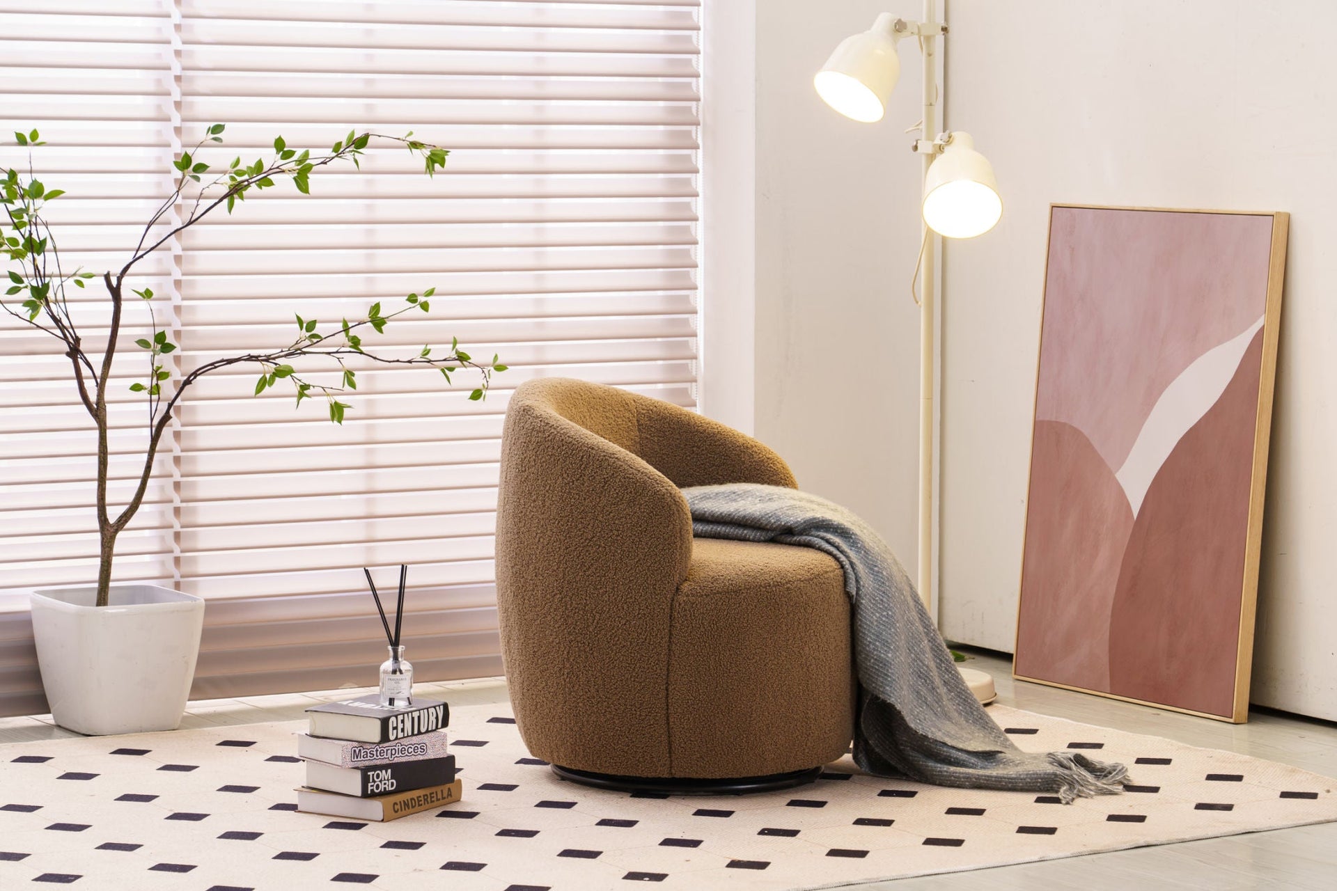 Fabric Swivel Armchair 